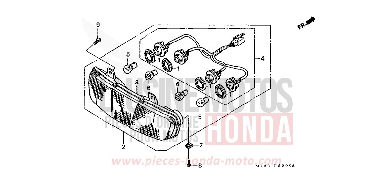 KOMBINATIONSLEUCHTE von Pan-European ABS PEARL MULBERRY RED (R178P) von 1992